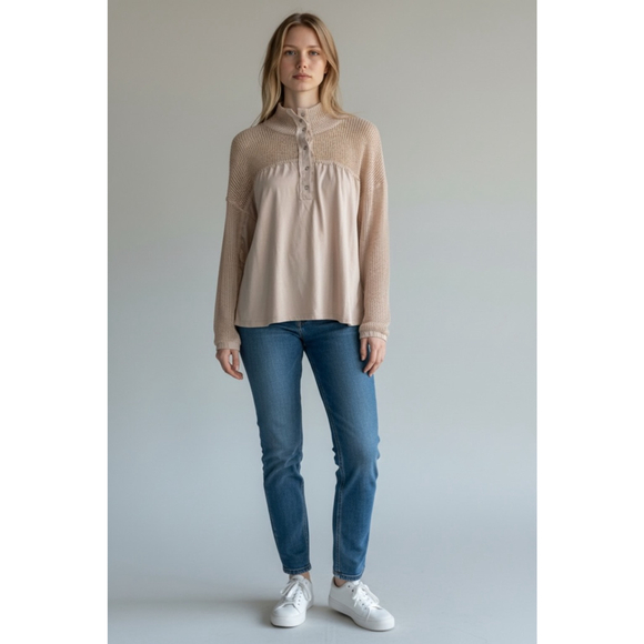 new in Tops - Women's New In Mocha Long Sleeve Tee S